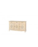 CREDENZA LEGNO AVORIO DECORATO A MANO DIPINTO ANTICATO COUNTRY COLLECTION