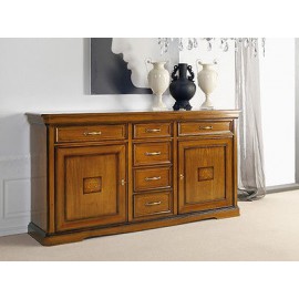 MOBILE WOOD COLOR WALNUT DRESSER WITH INTARSIO X STAY PRODUCT VENETO