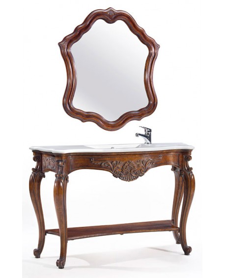 MEUBLES SALLE DE BAINS CABINET L 135 P 46 CM CM CLASSIQUE BOIS AVEC MIROIR