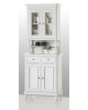 CREDENZA BASE + ALZATA L 160 P 50 H 221 VETRINA IN LEGNO MASSELLO COL BIANCO