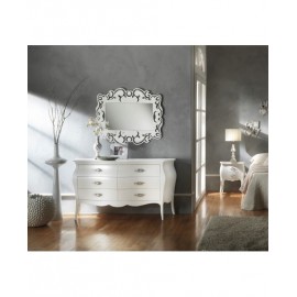 Arredo Stock Comò cassettiera con tre cassetti bianco fiammato