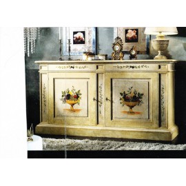 CREDENZONE CREDENZA CON SEGR LEGNO MASSELLO DECORAZIONE FRUTTA