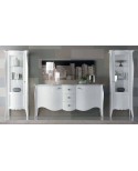 CREDENZA LACCATO BIANCO ANTE E CASSETTI L 201 P 60 H 100 BOMBATA LEGNO MASSELLO