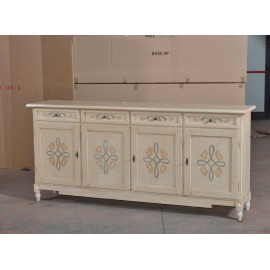 GLAUBE DECOTARA 3 DOORS 3 DRAWERS LACKIERTE ELFENBEIN gebürstet - codluis 1032