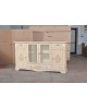 CREDENZA CREDENZONE VETRINA DECORATA AVORIO PENNELLATO - codluis 1037