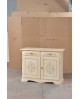 CABINET 2 DOOR 2 DRAWER WOOD DECORATED IVORY brushed - codluis 1043