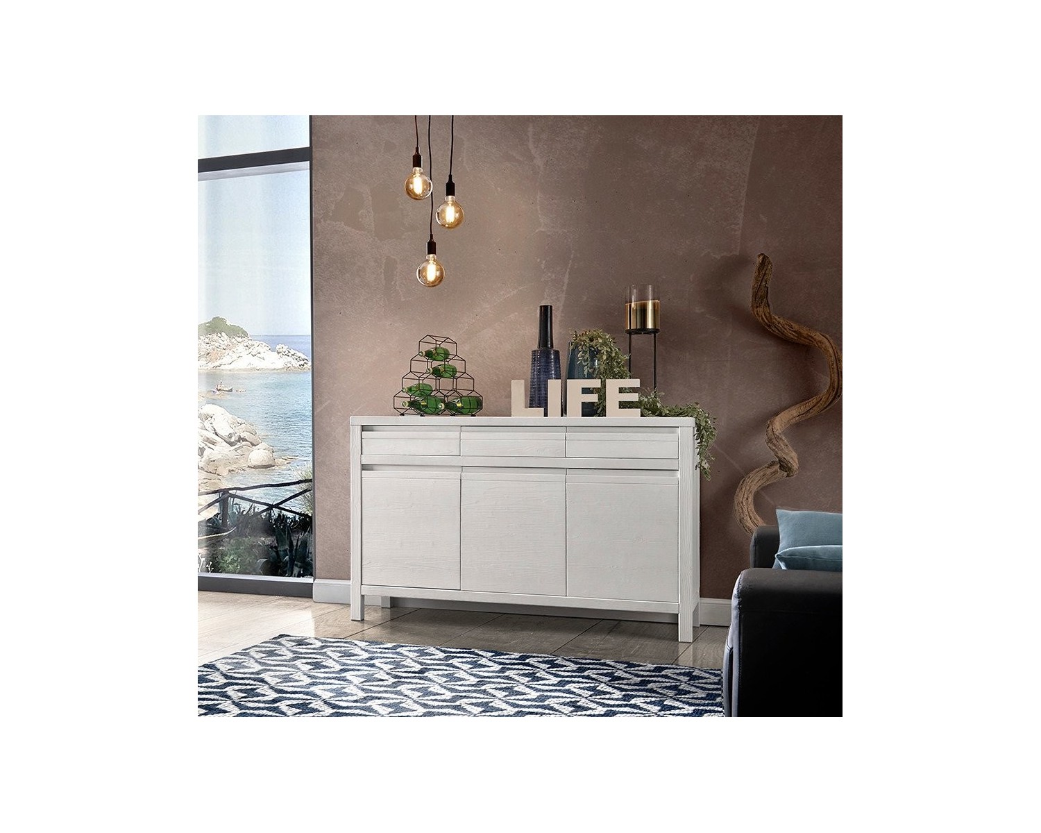 CREDENZA ALTA IN LEGNO - JAIDEV - 145a - 40b - 132h