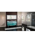 MOBILE BAGNO BOMBATO COLORE TURCHESE ARREDO LACCATO VARI COLORI MANIGLIE SWAROVSKIDESIGN VENETO